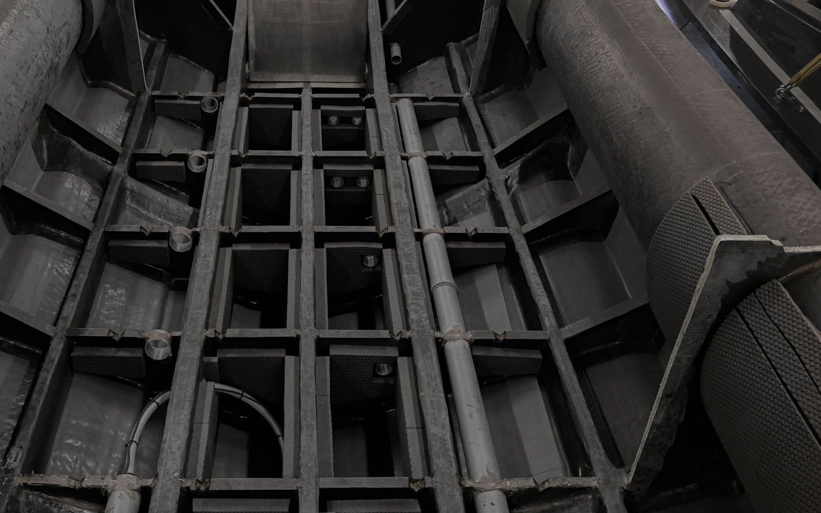 Fragment wnętrza konstrukcji kompozytowej